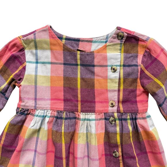 Tea Collection Faodail Plaid Flannel Jumper Dress Size 4T - Picture 2 of 4